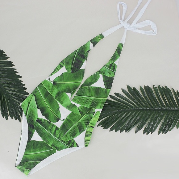 Palm tree one piece swimwear. - Picture 6 of 8